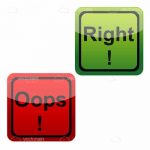 Red and Green “Right!” and “Oops” Icons